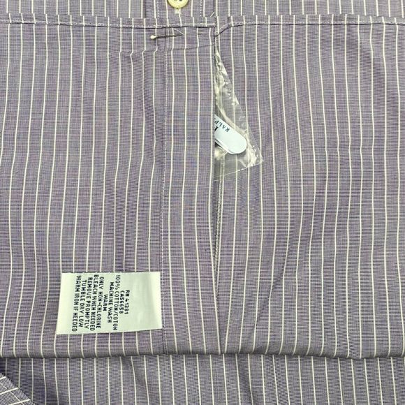 $168 Polo Ralph Lauren Men's 15 32/33 Striped Button Up Long Sleeve Shirt Purple - Picture 10 of 13